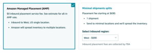 Amazon global logistics shipment avoid inbound placement fee