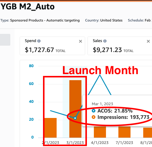 Auto Campaign Stats launch month